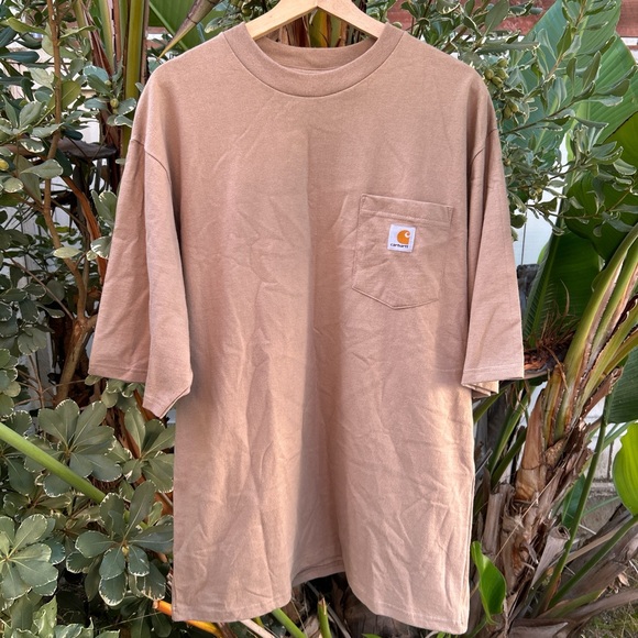 Carhartt Tan Pocket Workwear T-Shirt Heavyweight USA Style - Picture 1 of 4
